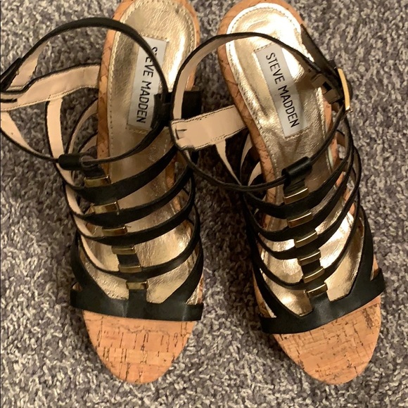 Steve Madden black platform wedge 8.5M - Picture 4 of 6